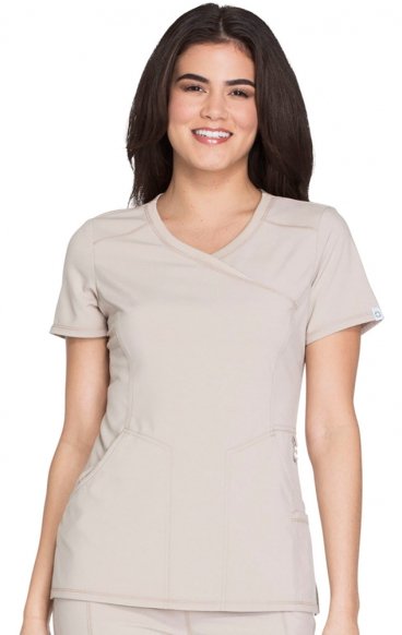 *VENTE FINALE L 2625A Haut Mock Wrap par Infinity avec Technologies Antimicrobien *VENTE FINALE L 2625A Haut Mock Wrap par Infinity avec Technologies Antimicrobien