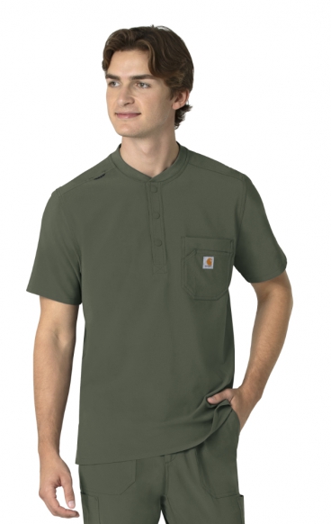 *FINAL SALE S C16310 Carhartt Cross-Flex Men's Henley Scrub Top