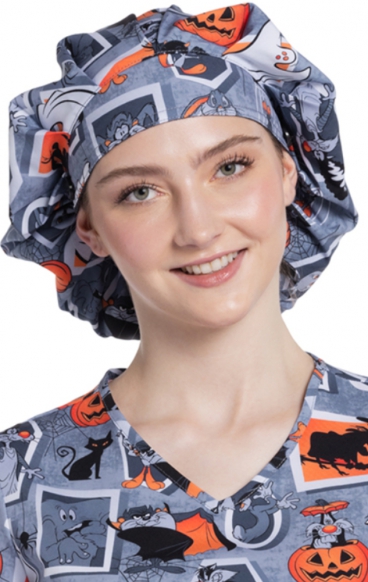 TF514 Tooniforms Unisex Bouffant Print Scrub Cap by Cherokee Uniforms - Tweety Fright