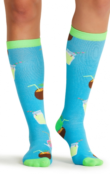 Print Support Drink Up Chaussettes de Compression Moyen Gradué pour Femmes par Cherokee