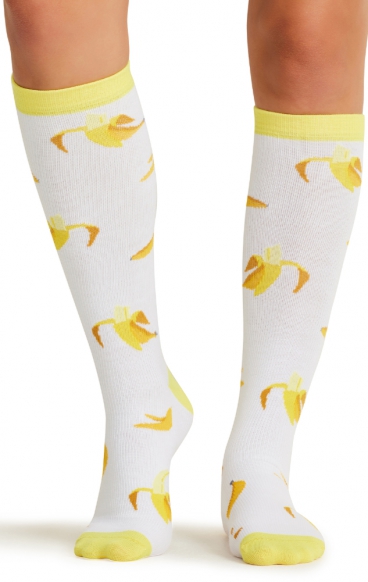 Print Support Goin' Bananas Women's Graduated Medium Support Compression Socks by Cherokee