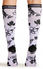 Print Support Lavender Garden Women's Graduated Medium Support Compression Socks by Cherokee