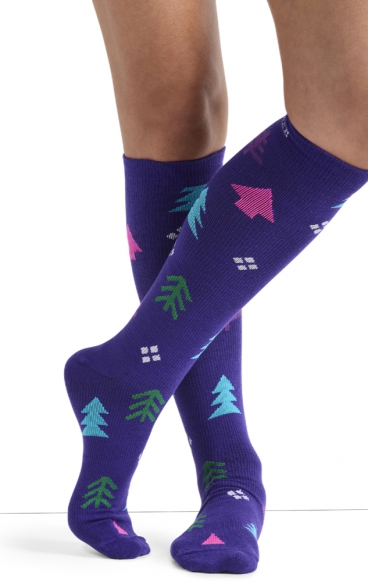 Print Support Trees Galore Women's Graduated Medium Support Compression Socks by Cherokee