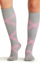 LX Support Twisted Shocking Pink Chaussettes Unisexe Moyenne Compression Hauteur des Genoux avec Arch Support par Cherokee