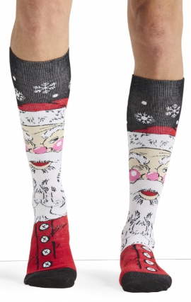 Men's Print Support Santa Smiles Graduated Medium Support Compression Socks by Cherokee