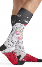 Men's Print Support Santa Smiles Graduated Medium Support Compression Socks by Cherokee