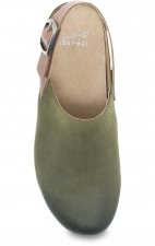 Merrin Olive Burnished Suede Strap Back Stapled Mule for Women by Dansko 