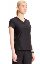 IN706A Kinetic V-Neck 2 Zip Pocket Knit Top by Infinity