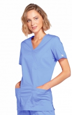 4728 Workwear Core Stretch Mock Wrap Top with 3 Pockets by Cherokee