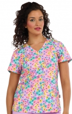 1054 Zavaté Ava Therese Audrey Print Scrub Top - Fantastic Florals