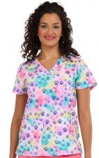 1054 Zavaté Ava Therese Audrey Print Scrub Top - Just Pawfect