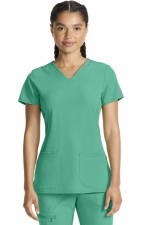 MC702 Amp 3 Pocket V-Neck Top with Flex Panels by Med Couture