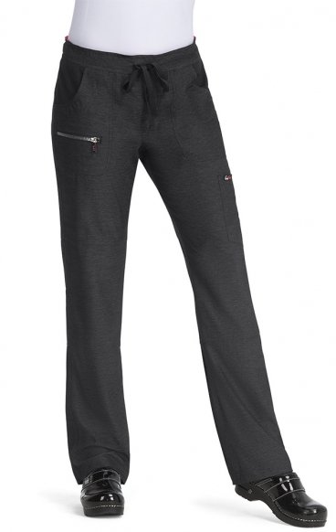*FINAL SALE HEATHER CHARCOAL 721P Petite Koi Lite™ Scrubs Peace Drawstring Waist Slim Fit Pant *FINAL SALE HEATHER CHARCOAL 721P Petite Koi Lite™ Scrubs Peace Drawstring Waist Slim Fit Pant