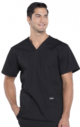 WW695 Workwear Professionals Haut à Col en V avec 4 Poches pour Hommes par Cherokee