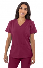 1201 4-Flex 2 Pocket V-Neck Scrub Top by Greentown