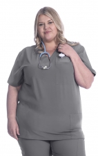 18-1072A Zinnia Unisex 3 Pocket Scrub Top by Greentown