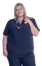 18-1072A Zinnia Haut Unisexe à Col en V avec 3 Poches par Greentown