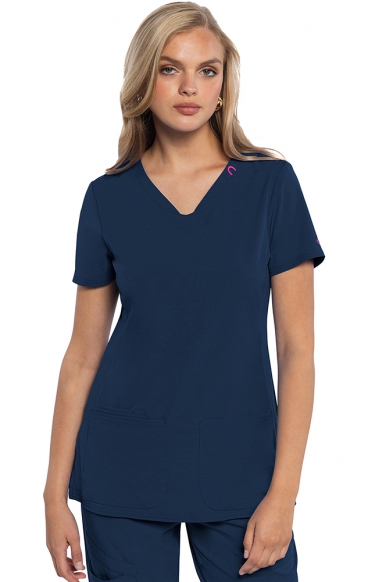 *FINAL SALE M MC702 Amp 3 Pocket V-Neck Top with Flex Panels by Med Couture *FINAL SALE M MC702 Amp 3 Pocket V-Neck Top with Flex Panels by Med Couture