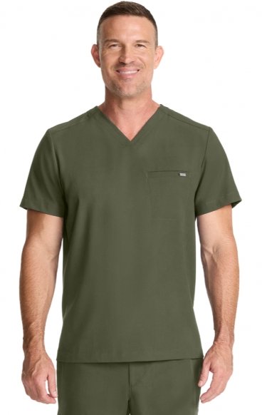 HH758 Quest Men's 1-Pocket V-Neck Scrub Top by Healing Hands HH758 Quest Men's 1-Pocket V-Neck Scrub Top by Healing Hands