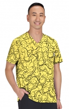 S650PR Confident Men's Print Top from SmileyWorld by koi - Trippy Smiles