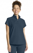 HH752 Quest Bella Partial Zip Stand Collar Scrub Top by Healing Hands