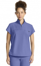 HH752 Quest Bella Partial Zip Stand Collar Scrub Top by Healing Hands