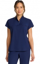 HH752 Quest Bella Partial Zip Stand Collar Scrub Top by Healing Hands