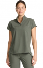 HH752 Quest Bella Partial Zip Stand Collar Scrub Top by Healing Hands