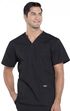 WW695 Workwear Professionals Haut à Col en V avec 4 Poches pour Hommes par Cherokee