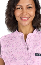 1093PR koi Basics Haut Ari à Encolure Fendue Imprimer - Splatt Soft Pink