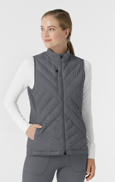 8277 Layers Quilted Puffer 6 Pocket Scrub Vest by WINK 8277 Layers Quilted Puffer 6 Pocket Scrub Vest by WINK