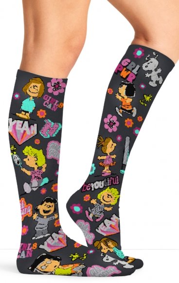 Comfort Support Tooniforms Chausettes Haut Compression Imprimer - Girls Can Comfort Support Tooniforms Chausettes Haut Compression Imprimer - Girls Can