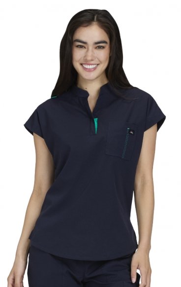 1131 Solis Catrin 2 Pocket Zipper Neck Top by koi 1131 Solis Catrin 2 Pocket Zipper Neck Top by koi