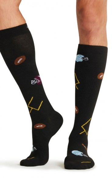 Men's Print Support Football Fun Graduated Medium Support Compression Socks by Cherokee Men's Print Support Football Fun Graduated Medium Support Compression Socks by Cherokee