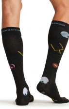 Men's Print Support Football Fun Graduated Medium Support Compression Socks by Cherokee
