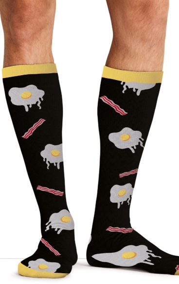 Men's Print Support Morning Feast Graduated Medium Support Compression Socks by Cherokee Men's Print Support Morning Feast Graduated Medium Support Compression Socks by Cherokee