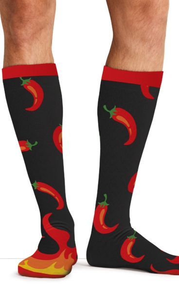 Men's Print Support Hot Stuff Graduated Medium Support Compression Socks by Cherokee Men's Print Support Hot Stuff Graduated Medium Support Compression Socks by Cherokee