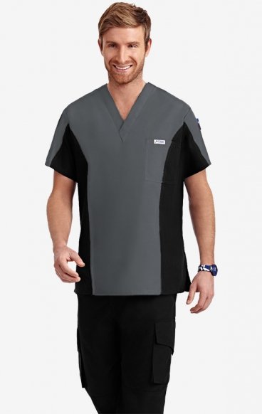 *FINAL SALE L 409T Men's Two Tone Scrub Top