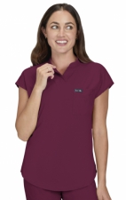 *FINAL SALE L 1093 koi Basics Ari Split Neck Top