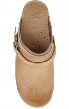 Ingrid Honey Distressed Open Back Clog for Women by Dansko