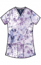 HH910 Healing Hands Amanda Grosgrain Ribbon V-Neck Print Top - Dandelion Burst