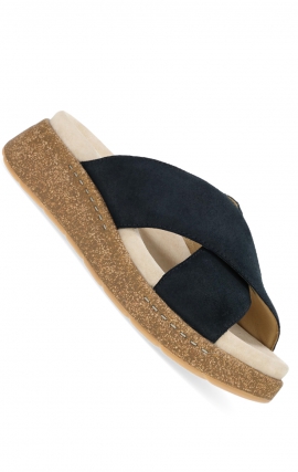 Bridget Black Burnished Suede Platform Sandal by Dansko