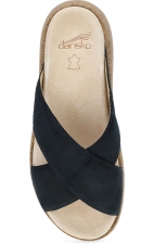 Bridget Black Burnished Suede Platform Sandal by Dansko