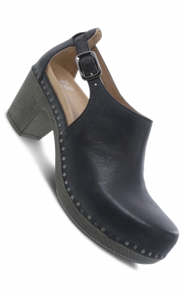 Sassy Black Leather Heel by Dansko