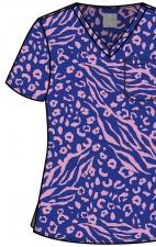 MC632 Med Couture V-Neck Print Top - Two Tone Skin