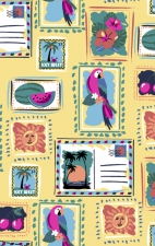 MC632 Med Couture V-Neck Print Top - Vacation Postcard