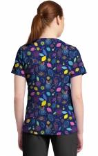 CK857 High-Low V-Neck Print Top by Cherokee - Tutti Frutti
