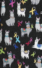 CK856 Haut Imprimé à Col en V avec 2 Poches par Cherokee - Llama Be Aware
