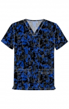 CK691 Unisex 4 Pocket Print Top by Cherokee - Dabbling In Paint