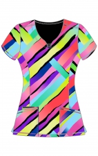 CK609 Round Neck Top by Infinity - Color Block Stripe